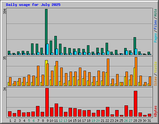 Daily usage for July 2025