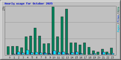 Hourly usage for October 2025