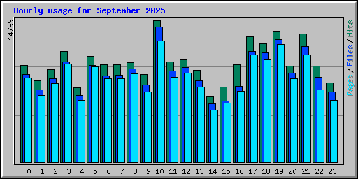 Hourly usage for September 2025