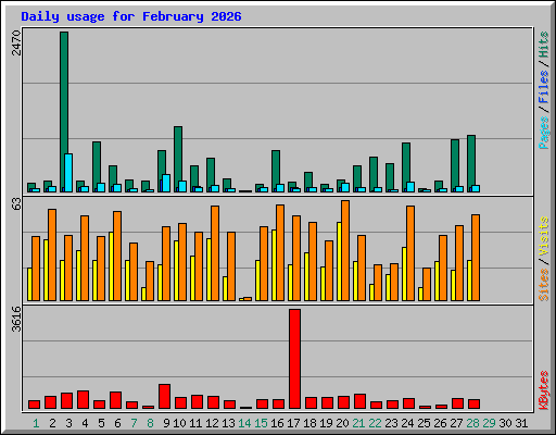 Daily usage for February 2026