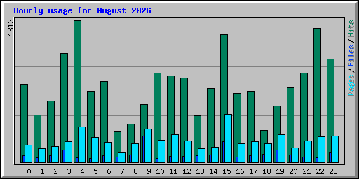 Hourly usage for August 2026