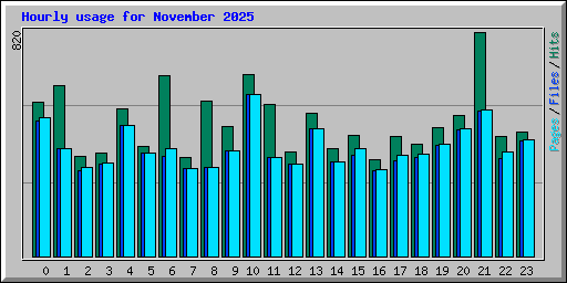 Hourly usage for November 2025