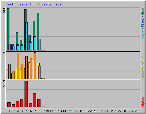 Daily usage for November 2025
