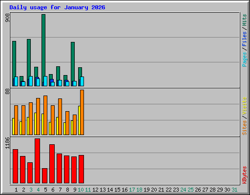 Daily usage for January 2026