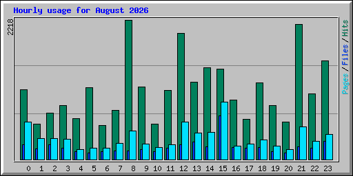 Hourly usage for August 2026