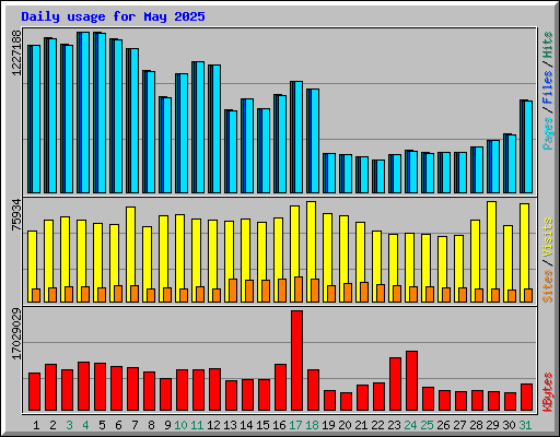 Daily usage for May 2025