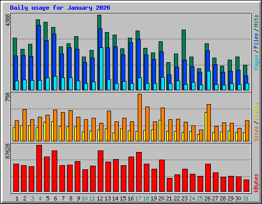Daily usage for January 2026