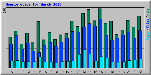 Hourly usage for March 2026