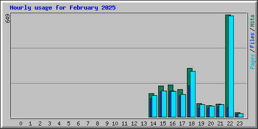 Hourly usage for February 2025