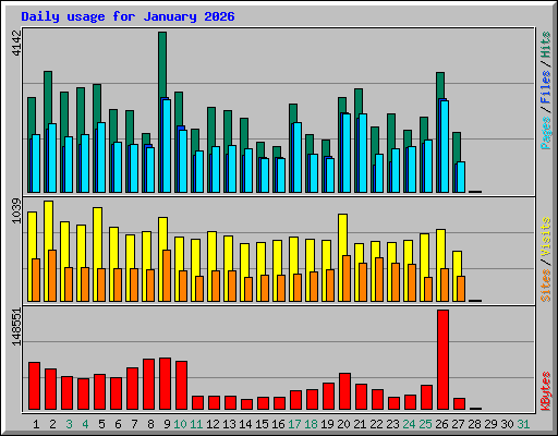 Daily usage for January 2026