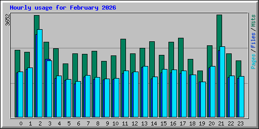 Hourly usage for February 2026