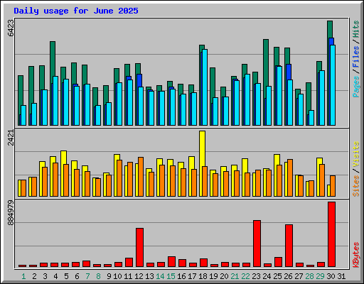 Daily usage for June 2025