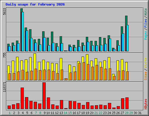 Daily usage for February 2026