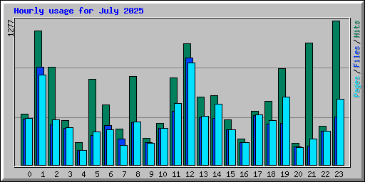 Hourly usage for July 2025