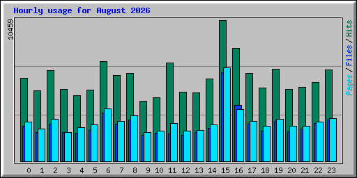 Hourly usage for August 2026