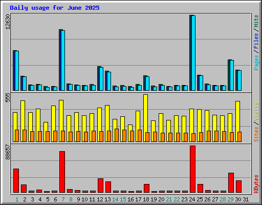 Daily usage for June 2025