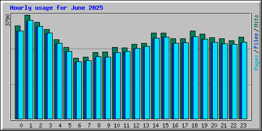 Hourly usage for June 2025