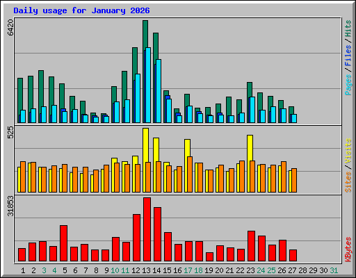 Daily usage for January 2026