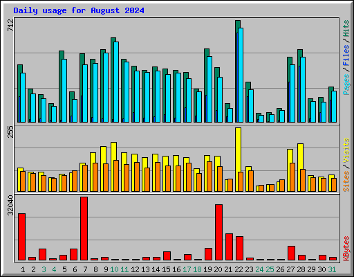 Daily usage for August 2024