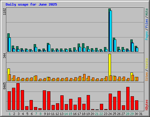 Daily usage for June 2025