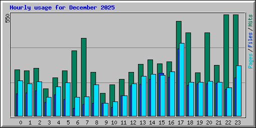 Hourly usage for December 2025