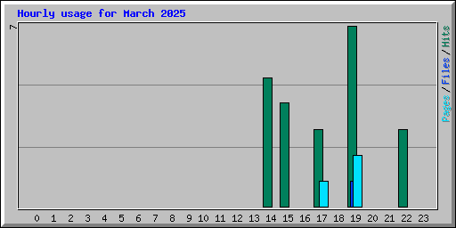 Hourly usage for March 2025