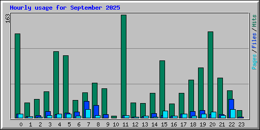 Hourly usage for September 2025