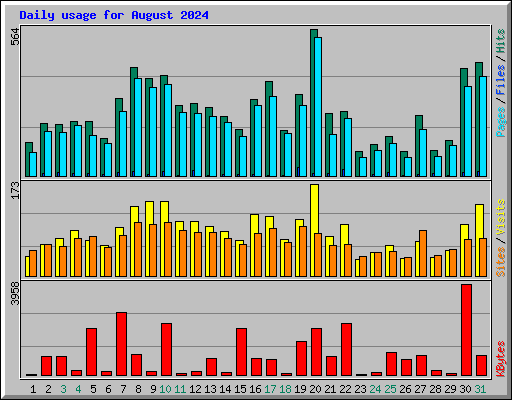 Daily usage for August 2024