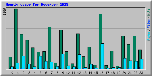 Hourly usage for November 2025