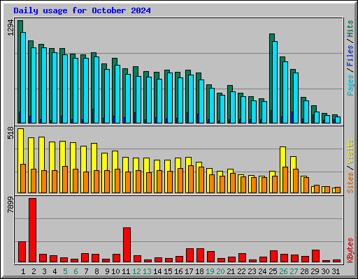 Daily usage for October 2024