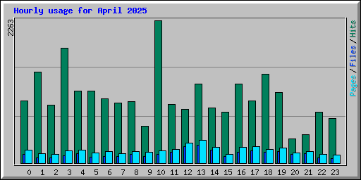 Hourly usage for April 2025