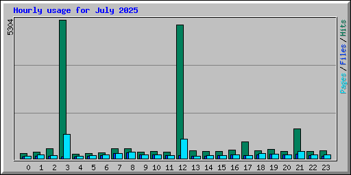 Hourly usage for July 2025