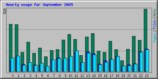 Hourly usage for September 2025