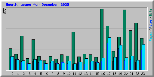 Hourly usage for December 2025