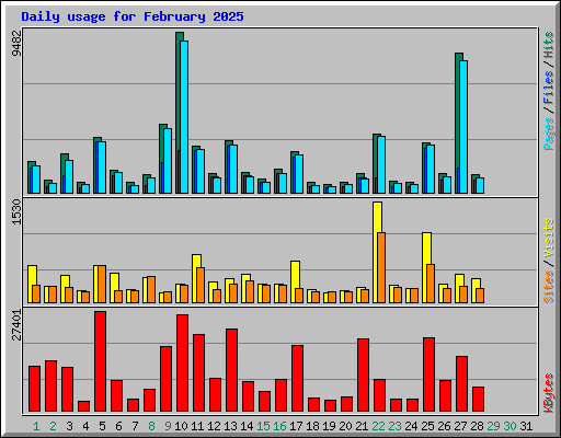 Daily usage for February 2025