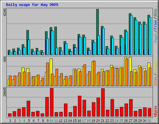 Daily usage for May 2025