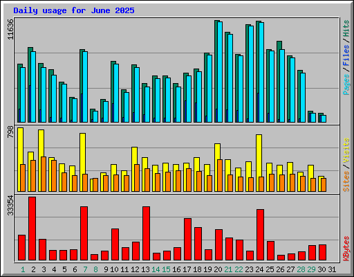 Daily usage for June 2025