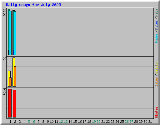 Daily usage for July 2025