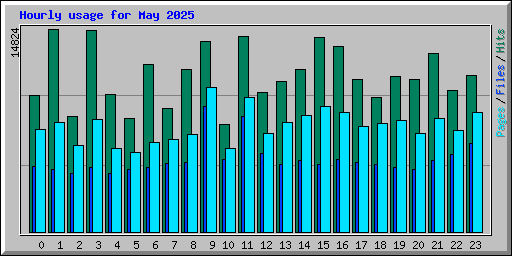 Hourly usage for May 2025