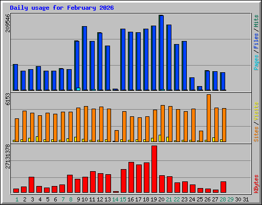 Daily usage for February 2026