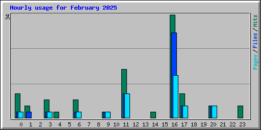 Hourly usage for February 2025