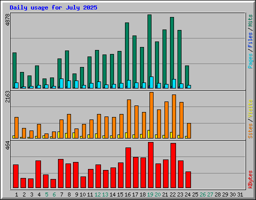 Daily usage for July 2025